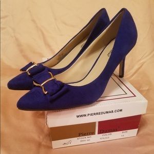 Pierre Dumas Suede Bow Tie Pumps